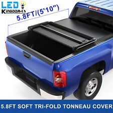 3fold 5.8ft Truck Bed Tonneau Cover For 2007-2013 Silverado Sierra 1500 Crew Cab