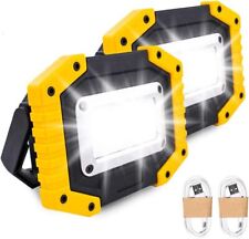 2x Usb Rechargeable Cob Led Work Light Lamp Floodlight Camping Emergency Torch