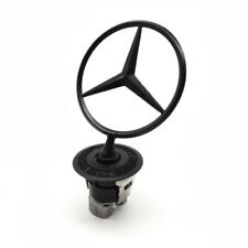 Front Hood Ornament Mounted Star Logo Emblem For Mercedes-benz C E S Amg Black