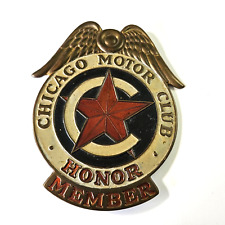 Outstanding Vintage Chicago Motor Club Honor Member License Plate Topper Badge