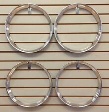 16 Chrome Stainless Steel Hot Rod Style Ribbed Beauty Rings Trim Ring Set Of 4