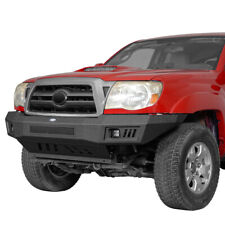 Front Bumper W Skid Plate 2x Led Lights Fit 2005-2011 Toyota Tacoma 2nd Gen