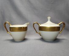 Vintage Lenox China Westchester 24k Gold Encrusted Creamer Sugar Bowl With Lid