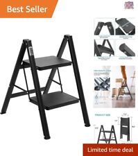 Foldable Portable Step Ladder - Non-slip - Sturdy Steel - 330 Lbs Capacity