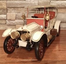 1920s White Ford Model-t Touring Retro Tin Art Metal Model Car