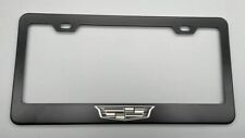 Laser Engraved Stainless Steel Fit Cadillac Black License Plate Frame