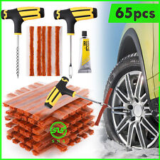 65pc Tire Repair Kit Diy Flat Tire Fix Car Truck Motorcycle Plug Patch Home Shop