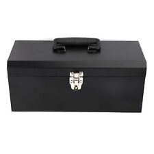 16-inch Black Metal Tool Box With Removable Tool Tray