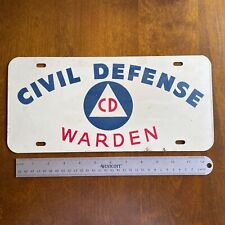 Vintage Civil Defense Warden License Plate Topper