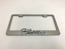 1pc 3d Cadillacemblem - Stainless Steel Chrome License Plate Frame Wscrew Caps
