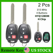 2 Replacement Key For 2014 2015 2016 2017 Toyota Corolla Keyless Entry Remote H