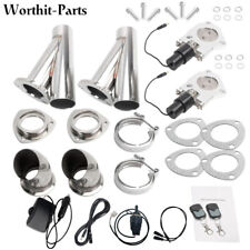 2 Pcs 2 Electric Exhaust Valve Cutout E-cut Out Y Pipe Kit With Remote Switch