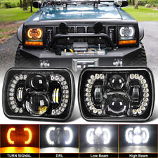 For Jeep Cherokee Xj 1984-01 For Wrangler Yj 87-95 5x7 Led Headlights Drl Pair
