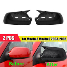 For Mazda 3 6 2003-2008 Ox Horn Carbon Fiber Abs Side Rearview Mirror Cover Trim