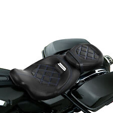 Blue Stitching Rider Passenger Seat For Harley Touring Road King Glide 2009-2023
