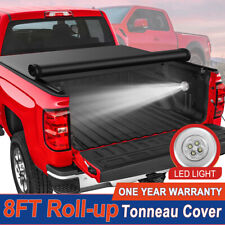 8ft Roll Up Soft Tonneau Cover For 2009-2014 Ford F150 F-150 Long Bed Truck