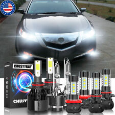For Acura Tl 2009-2014 -8pcs Front Led Hid Headlights Hilodrl Fog Light Bulbs