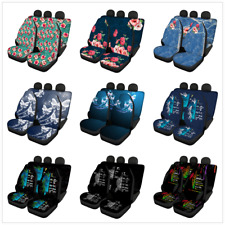 Cartoon Pattern Car Seat Covers Full Set Seat Universal Fit For Men Women Childs