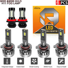 For Honda Accord 2006-2012 6x Led Headlight Bulbs Kit High Low Beam Fog Light