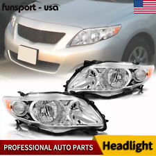 Chrome Headlights Assembly For 2009 2010 Toyota Corolla Baselexle 09-10 Lamps