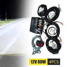 4 Hid Bulbs Car Truck Emergency Warning Light Flash Strobe Headlight Kit 12v