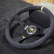 Omp 350mm 14 Foot Black Matte Leather Deep Cone Racing Steering Wheel