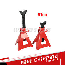 6 Ton 12000 Lbs Capacity Double Locking Steel Jack Stands 2 Pack Red