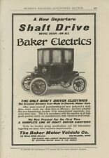 1909 Baker Electric Car Ad Cleveland Ohio. Rev Is Hupmobile Of Detroit Mi