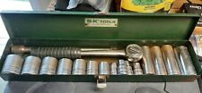 Vintage Mostly S-k Tools 18 Piece 12 Drive Socket Set In Metal Box Usa Made