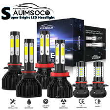6x 9005 H11 9145 Combo Led Headlight High Low Beam Fog Light Bulbs Upgrade Kit