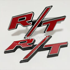 2x Oem For Rt Front Grill Emblems Red Silver Rt Trunk Side Stickers Car Badge