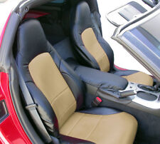For Chevy Corvette C6 2005-2013 Blackbeige Iggee Custom Full Set Seat Covers
