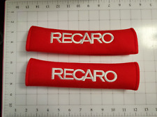 2 Pack Recaro Red Seat Belt Cover Shoulder Pad Soft Cotton Jdm Racing
