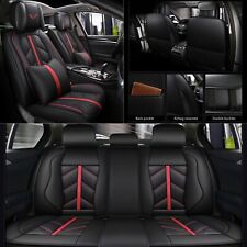 5 Car Seat Covers Full Set Waterproof Pu Leather Seat Cushion Covers For Toyota