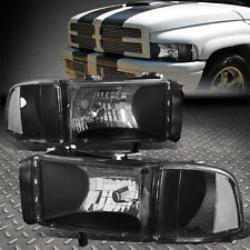 For 94-02 Dodge Ram 1500 2500 3500 Black Housing Clear Corner Headlight Lamps
