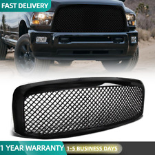 For 2006-2008 Dodge Ram 1500 2500 3500 Mesh Grill Front Hood Glossy Black Grille