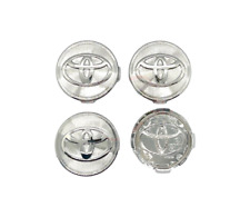 Set Of 4 Toyota 62mm Center Hub Rim Caps Silver Chrome Logo Badge Camry Avalon