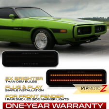 Smoke Led Strip Front Side Marker Lights Lamps For 72-74 Barracuda Cuda Fury