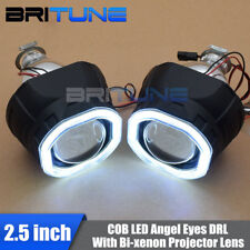 Square Angel Eyes Halo Drl Hid Bi-xenon Projector Lens Headlight 2.5 Black Kit