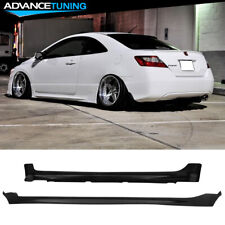 For 06-11 Honda Civic Coupe Mugen Style Side Skirts Extension Rocker Panel Pu
