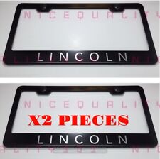 2x Lincoln Stainless Steel Metal Finished License Plate Frame Holder
