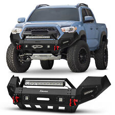 Offroad For 2016-2022 Toyota Tacoma Front Bumper Wwinch Plate Led Lights