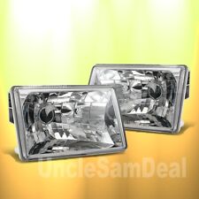 For 93-98 Jeep Grand Cherokee Glass Clear Lens Chrome Headlights Replacement Lr