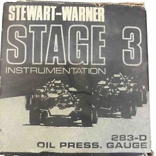 Vintage Nos In Box And Wrapped Stewart Warner Stage Iii Oil Pressure Gauge 283-d