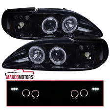 Smoke Projector Headlights Fits 1994-1998 Ford Mustang Cobra Led Halo Leftright