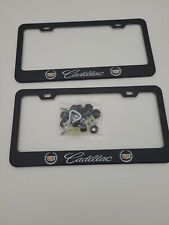 Cadillac License Plate Frame Black With Hardware And Screwdriver