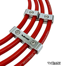 3pc Silver Chrome Billet Spark Plug Wire Separators 8mm 8.5mm 9mm 10mm Cables