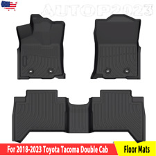 All Weather Floor Mats For 2018-2023 Toyota Tacoma Double Cab Rubber Liner 3pcs
