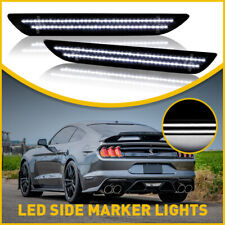 Fits 2015-2022 Smoked Mustang Ford White Rear Side Led Marker Lights Accessories