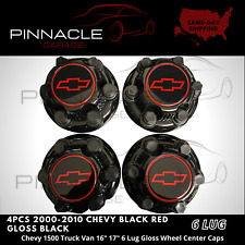 New 4pcs Gloss Black 6 Lugs Chevy Wheel Caps Silverado Suburban Express 1500